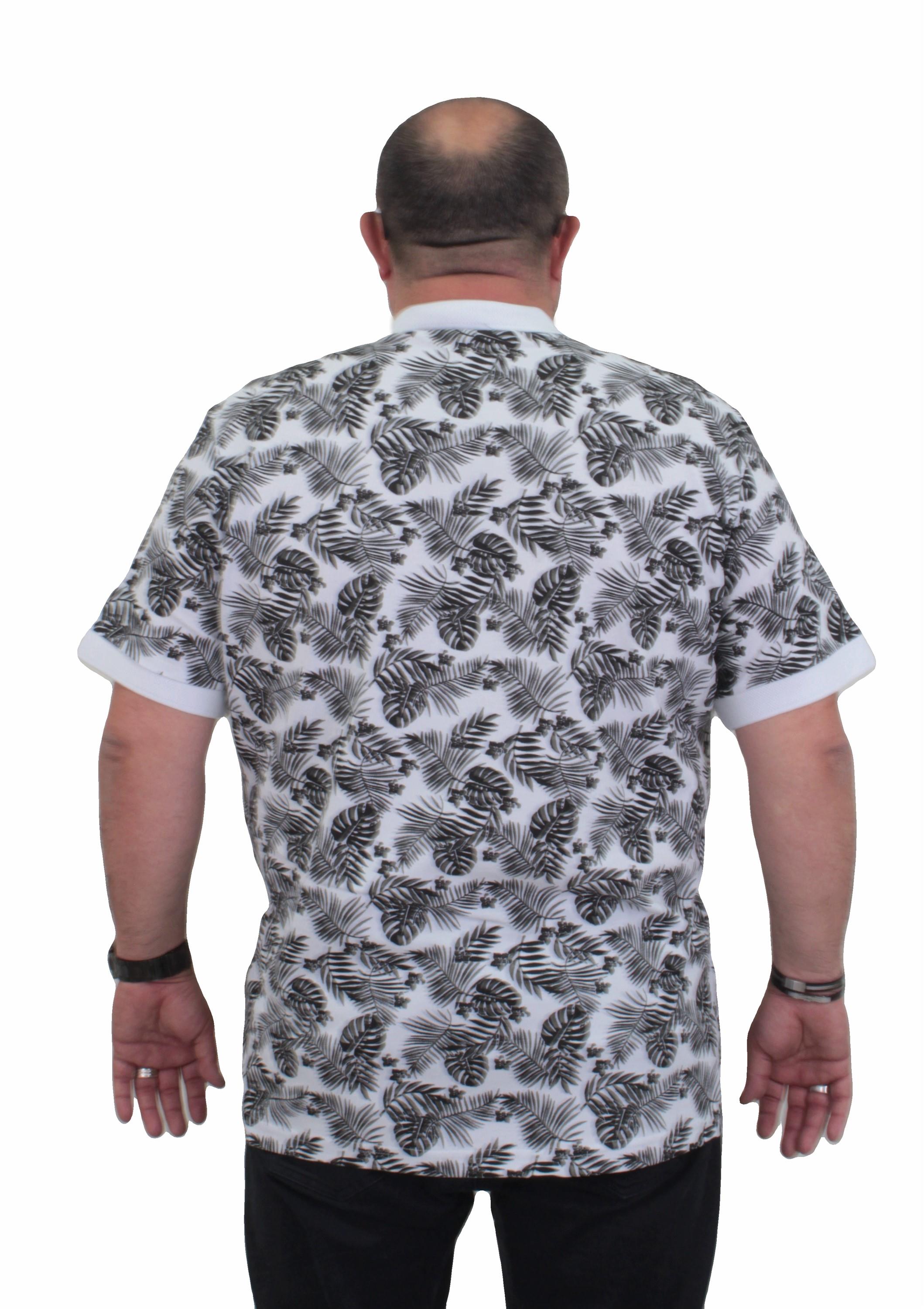 Starbattal Erkek Büyük Beden Polo Yaka Tişört Hawai 24455 BEYAZ