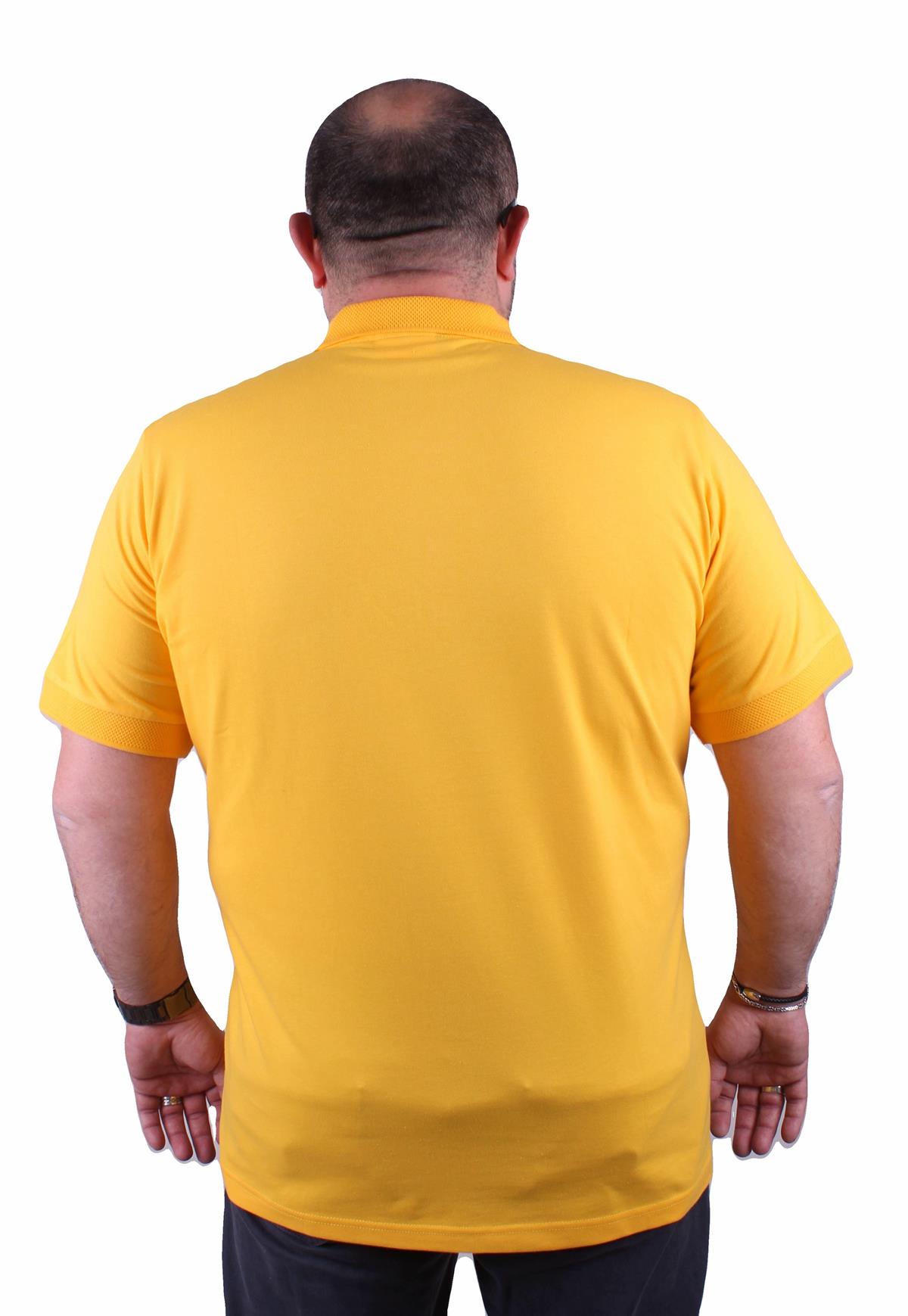 Büyük Beden Erkek Polo Yaka  Tişört 23408 SARI