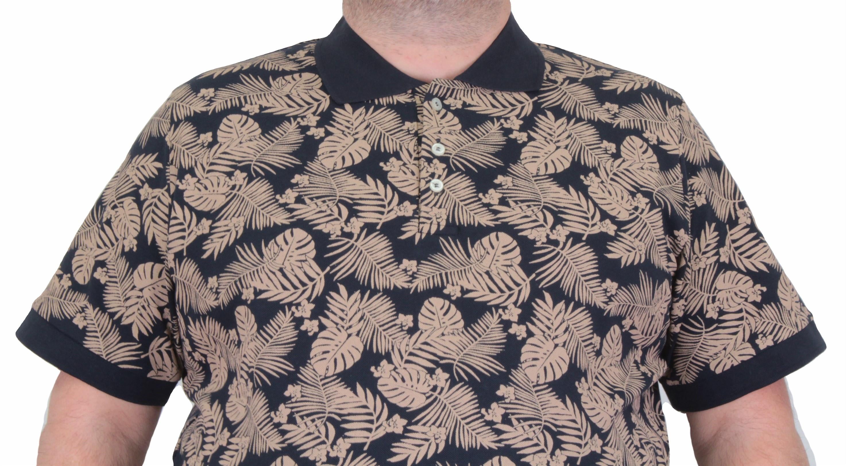 Starbattal Erkek Büyük Beden Polo Yaka Tişört Hawai 24455 LACIVERT