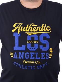 Büyük Beden Erkek Atlet Bisiklet Yaka Los Angeles Siyah 22136-1-3512