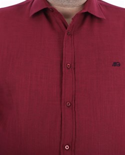 Büyük Beden Erkek Gömlek Uzun Kol Classıc Mürdüm 22308-6-3089