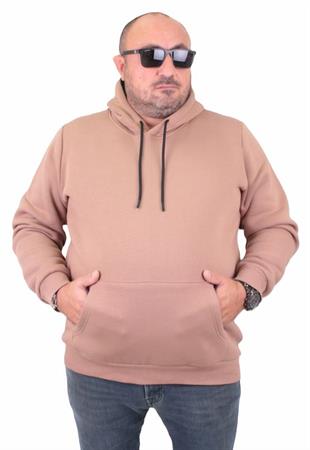 Starbattal Büyük Beden Erkek Basic Sweat Kapüşonlu 11700 S.KAHVE