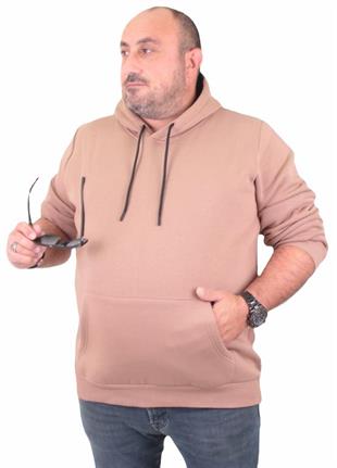 Starbattal Büyük Beden Erkek Basic Sweat Kapüşonlu 11700 S.KAHVE