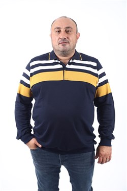 Starbattal Büyük Beden Erkek Polo Yaka Sweatshirt 22404-728