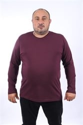 Starbattal Büyük Beden Erkek Tişört Uzun Kol Bisiklet Yaka- 11102-7