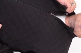 Starbattal Büyük Beden Fermuarlı Hırka Diamond 23281 SIYAH