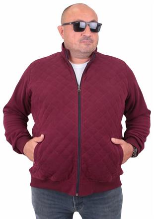 Starbattal Büyük Beden Fermuarlı Hırka Diamond 23281 MURDUM