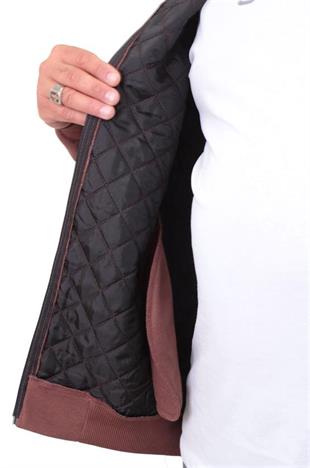 Starbattal Büyük Beden Fermuarlı Hırka Diamond 23281 TABA