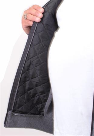 Starbattal Büyük Beden Fermuarlı Hırka Diamond 23281 ANTRASİT MELANJ