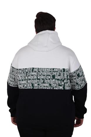 Starbattal Büyük Beden Kapüşonlu 3ip Sweat Transforming 25713 EKRU