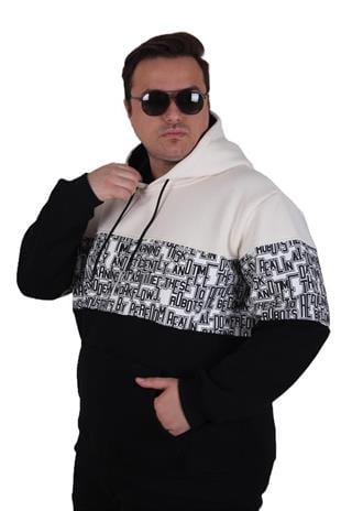 Starbattal Büyük Beden Kapüşonlu 3ip Sweat Transforming 25713 BEJ