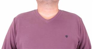 Starbattal Büyük Beden Selanik V Yaka Classic Sweat 23201 Eflatun