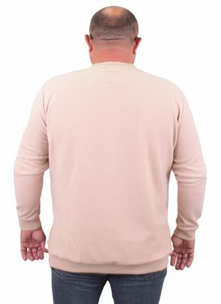 Starbattal Büyük Beden Selanik V Yaka Classic Sweat 23201 BEJ