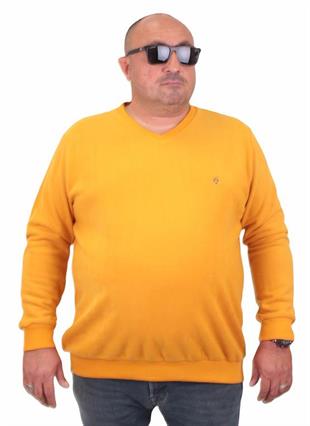 Starbattal Büyük Beden Selanik V Yaka Classic Sweat 23201 HARDAL