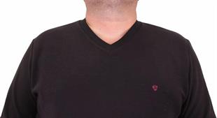 Starbattal Büyük Beden Selanik V Yaka Classic Sweat 23201 SIYAH