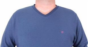 Starbattal Büyük Beden Selanik V Yaka Classic Sweat 23201 Marin