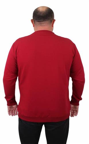 Starbattal Büyük Beden Sıfır Yaka Classic Sweat 23216 BORDO