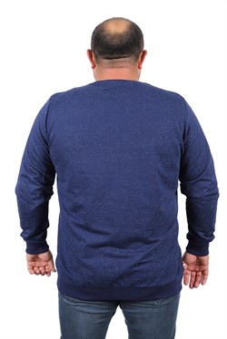 Starbattal Büyük Beden Sweatshirt Bisiklet Yaka Deri Arma 22703-2127