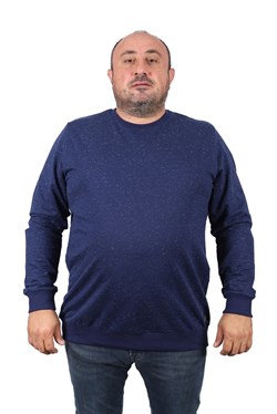 Starbattal Büyük Beden Sweatshirt Bisiklet Yaka Deri Arma 22703-2127