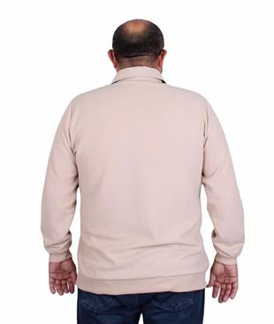 Starbattal Erkek Büyük Beden Polo Yaka Sweat Moc Grande 24410 BEJ