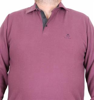 Starbattal Erkek Büyük Beden Polo Yaka Sweat Feel Good 24408 Eflatun