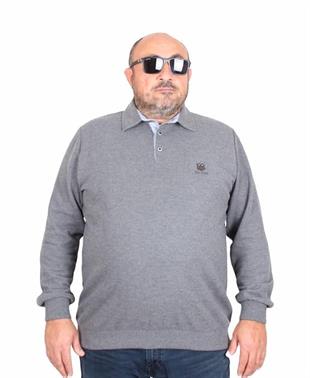 Starbattal Erkek Büyük Beden Polo Yaka Sweat Moc Grande 24410 ANTRASİT MELANJ