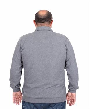Starbattal Erkek Büyük Beden Polo Yaka Sweat Moc Grande 24410 ANTRASİT MELANJ