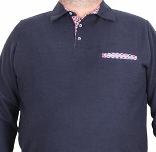 Starbattal Erkek Büyük Beden Polo Yaka Sweat Flota Cep 24407 LACIVERT
