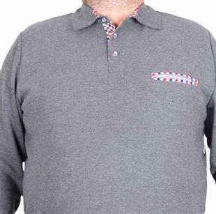 Starbattal Erkek Büyük Beden Polo Yaka Sweat Flota Cep 24407 ANTRASİT MELANJ