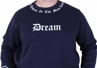 Starbattal Büyük Beden Bisiklet Yaka 3ip Sweat Dream 25715 LACIVERT