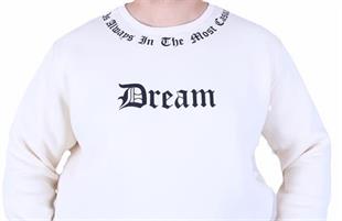 Starbattal Büyük Beden Bisiklet Yaka 3ip Sweat Dream 25715 BEJ