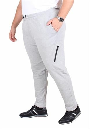 Starbattal Büyük Beden Classic Eşofman Altı Çapraz Fermuarlı 25500 GRI MELANJ