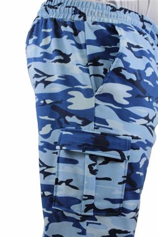 Starbattal Büyük Beden Commando Camouflage Erkek Penye Şort 23606 Marin