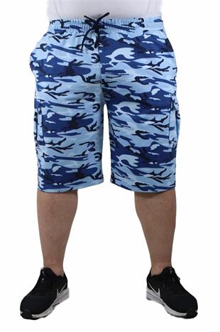 Starbattal Büyük Beden Commando Camouflage Erkek Penye Şort 23606 Marin