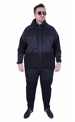 Starbattal Büyük Beden Double Face Sıvamalı Eşofman Takım M.G TK25608 SIYAH