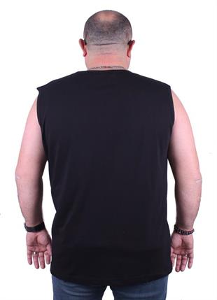 Starbattal Büyük Beden Erkek Baskılı Kolsuz Tişört Casual 23142 SIYAH