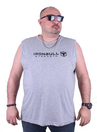 Starbattal Büyük Beden Erkek Baskılı Kolsuz Tişört Iron Bull 23144 GRI MELANJ