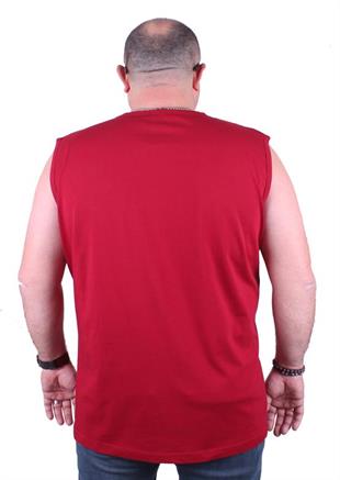 Starbattal Büyük Beden Erkek Baskılı Kolsuz Tişört Casual 23142 BORDO