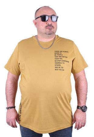 Starbattal Büyük Beden Erkek Baskılı Tişört Beyond Self 23128 Limon