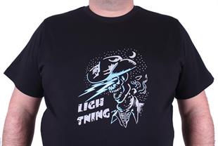 Starbattal Büyük Beden Erkek Baskılı Tişört Lightning 23132 SIYAH
