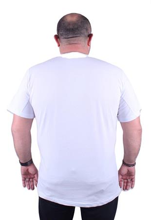 Starbattal Büyük Beden Erkek Sıfır Yaka Tişört Surf 23117 BEYAZ