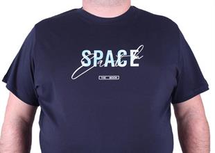 Starbattal Büyük Beden Erkek Sıfır Yaka Tişört Space 23123 LACIVERT
