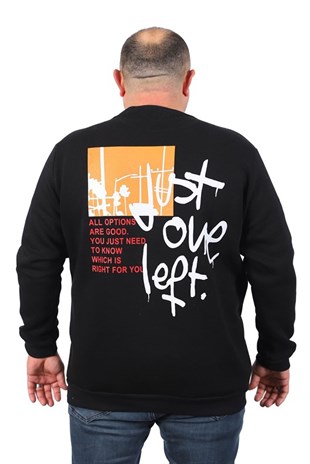 Starbattal Büyük Beden Erkek Sweat Just 22733 SIYAH