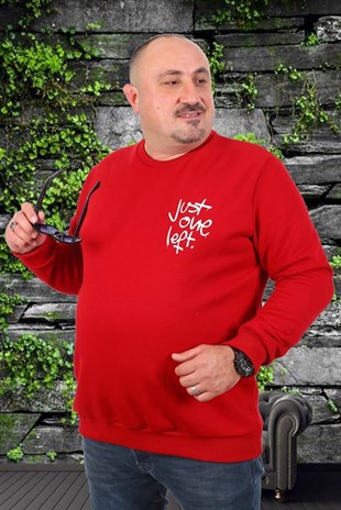 Starbattal Büyük Beden Erkek Sweat Just 22733 KIRMIZI