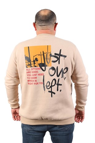 Starbattal Büyük Beden Erkek Sweat Just 22733 BEJ