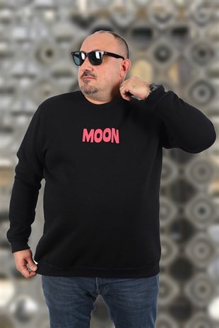 Starbattal Büyük Beden Erkek Sweat Moon 22731 SIYAH