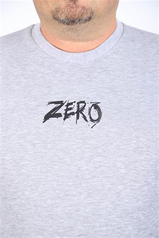 Starbattal Büyük Beden Erkek Sweat Zero 22732 GRI MELANJ