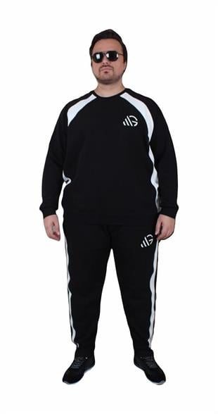 Starbattal Büyük Beden Eşofman Takım Piezas TK25602 SIYAH