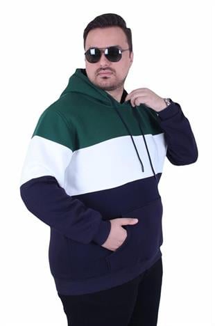 Starbattal Büyük Beden Kapüşonlu 3ip Sweat MG 25725 NEFTI