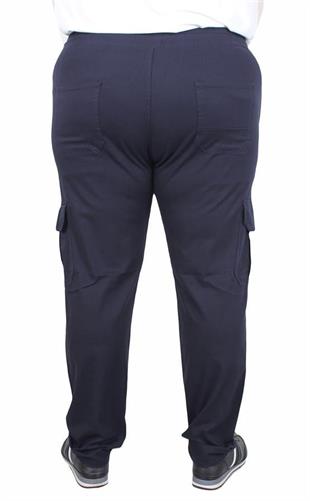 Starbattal Büyük Beden Keten Komando Pantolon Likralı Yan Cep Jogger 11952 LACIVERT